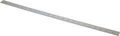 Starrett - 24" Long, 1/64, 1/50, 1/32, 1/10" Graduation, Flexible Steel Rule - 3R Graduation Style, 1" Wide, Silver, Satin Chrome Finish - Industrial Tool & Supply