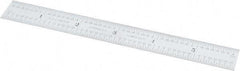 Starrett - 6" Long, 1/64, 1/32, 1/16, 1/8" Graduation, Flexible Steel Rule - 4R Graduation Style, 3/4" Wide, Silver, Satin Chrome Finish - Industrial Tool & Supply