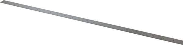 Starrett - 24" Long, 1/100, 1/64, 1/32, 1/10" Graduation, Flexible Steel Rule - 5R Graduation Style, 3/4" Wide, Silver, Satin Chrome Finish - Industrial Tool & Supply