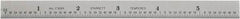 Starrett - 6" Long, 1/64, 1/32, 1/16" Graduation, Flexible Steel Rule - 9R Graduation Style, 1/2" Wide, Silver, Satin Chrome Finish - Industrial Tool & Supply