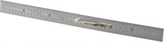 Starrett - 6" Long, 1/64, 1/32" Graduation, Flexible Steel Rule - 10R Graduation Style, 1/2" Wide, Silver, Satin Chrome Finish - Industrial Tool & Supply