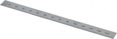 Starrett - 150mm Long, 0.5, 1mm Graduation, Flexible Steel Rule - Metric Graduation Style, 1/2" Wide, Silver, Satin Chrome Finish - Industrial Tool & Supply