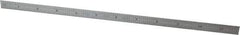 Starrett - 11-3/4" Long, 1/50, 1/10" and 0.5, 1mm Graduation, Flexible Steel Rule - Decimal/Metric Graduation Style, 1/2" Wide, Silver, Satin Chrome Finish - Industrial Tool & Supply