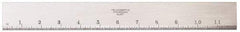 Starrett - 12 Inch Long x 1-13/32 Inch Wide x 11/64 Inch Thick, Beveled Edge Straightedge - 0.0002 Inch Edge Flatness, Steel, 0.0004 Inch Parallelism - Industrial Tool & Supply