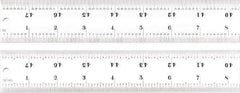 Starrett - 48" Long, 1/100, 1/64, 1/50, 1/32" Graduation, Rigid Spring Steel Rule - 16R Graduation Style, 1-1/2" Wide, Silver, Satin Chrome Finish - Industrial Tool & Supply