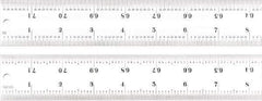 Starrett - 72" Long, 1/100, 1/64, 1/50, 1/32" Graduation, Rigid Spring Steel Rule - 16R Graduation Style, 1-1/2" Wide, Silver, Satin Chrome Finish - Industrial Tool & Supply