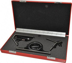 Starrett - 4 Piece, 12" Combination Square Set - 1/16, 1/32, 1/64 & 1/8" (4R) Graduation, Steel Blade, Forged Steel Center, Protractor & Square Head - Industrial Tool & Supply