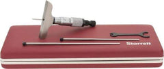 Starrett - 0 to 3" Range, 3 Rod, Mechanical Depth Micrometer - Ratchet Stop Thimble, 2-1/2" Base Length, 0.01mm Graduation, 1/8" Rod Diam - Industrial Tool & Supply