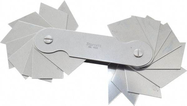 Starrett - 18 Piece Spring Steel Angle Gage Set - 2 to 45° Primary Angle - Industrial Tool & Supply