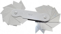 Starrett - 18 Piece Spring Steel Angle Gage Set - 2 to 45° Primary Angle - Industrial Tool & Supply