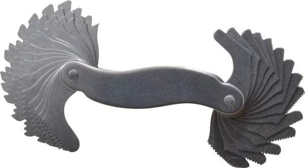 Starrett - 30 Leaf, 6 to 60 TPI Range, Steel Screw Pitch Gage - 60° Thread Angle - Industrial Tool & Supply