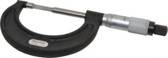 Starrett - 0" to 1" Mechanical Satin Chrome Coated Blade Micrometer - 0.001" Graduation, 1/32" Blade Thickness, Speeder Thimble - Industrial Tool & Supply