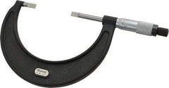 Starrett - 2" to 3" Mechanical Satin Chrome Coated Blade Micrometer - 0.001" Graduation, 1/32" Blade Thickness, Speeder Thimble - Industrial Tool & Supply