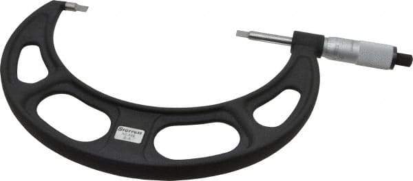 Starrett - 5" to 6" Mechanical Satin Chrome Coated Blade Micrometer - 0.001" Graduation, 0.76mm Blade Thickness, Speeder Thimble - Industrial Tool & Supply
