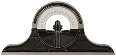 Starrett - 12 to 24 Inch Long Blade, Reversible Combination Square Protractor Head - Black Smooth, Chrome on Turret Coated, Cast Iron - Industrial Tool & Supply