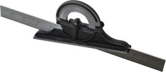 Starrett - 12 Inch Long Blade, 180° Max Measurement, Bevel Protractor - Industrial Tool & Supply