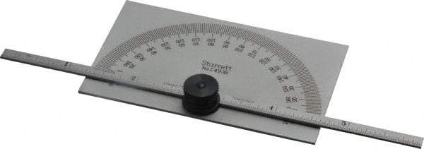 Starrett - 0 to 6 Inch Rule Measurement Range, 0 to 180° Angle Measurement Range, Rectangle Head Protractor and Depth Gage - Accurate up to 5 Min, 1° Angle Graduation, 1/64 Inch Rule Graduation - Industrial Tool & Supply