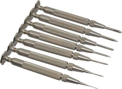 Starrett - 7 Piece Phillips & Slotted Screwdriver Set - Round Shank, Blade Sizes: Length 5/8, Bit Sizes: Philips #0 - Industrial Tool & Supply
