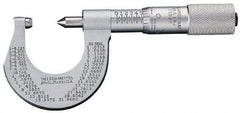 Starrett - 1 to 2" Range, Mechanical Screw Thread Micrometer - Plain Thimble, 0.001" Graduation, 0.004mm Accuracy - Industrial Tool & Supply