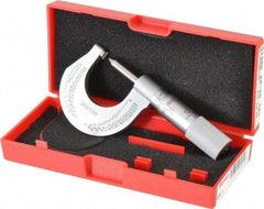 Starrett - 0 to 1" Range, Mechanical Screw Thread Micrometer - Plain Thimble, 0.001" Graduation, 0.004mm Accuracy - Industrial Tool & Supply