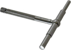 Starrett - 2-1/8 to 3-1/2 Inch, 3 Inch Overall Length, Telescoping Gage - 2-3/8 Inch Long Handle, Satin Chrome Finish - Industrial Tool & Supply