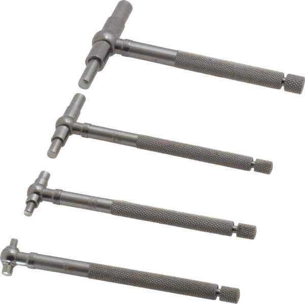 Starrett - 4 Piece, 5/16 to 2-1/8 Inch, Telescoping Gage Set - 2-3/8 Inch Long Handles, Includes Case - Industrial Tool & Supply