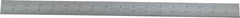 Starrett - 18" Long, 1/64, 1/32, 1/16, 1/8" Graduation, Rigid Spring Steel Rule - 4R Graduation Style, 1-1/8" Wide, Silver, Satin Chrome Finish - Industrial Tool & Supply