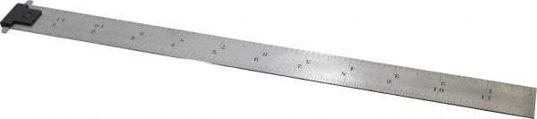 Starrett - 12" Long, 1/64, 1/32, 1/16, 1/8" Graduation, Rigid Spring Steel Rule - 4R Graduation Style, 1" Wide, Silver - Industrial Tool & Supply