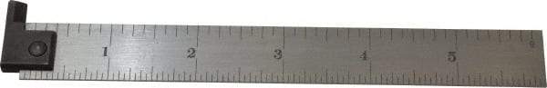 Starrett - 6" Long, 1/64, 1/32, 1/16, 1/8" Graduation, Rigid Spring Steel Rule - 4R Graduation Style, 3/4" Wide, Silver - Industrial Tool & Supply