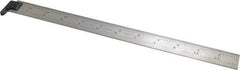 Starrett - 12" Long, 1/64, 1/32, 1/16, 1/8" Graduation, Rigid Spring Steel Rule - 4R Graduation Style, 1" Wide, Silver - Industrial Tool & Supply