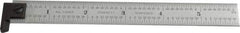 Starrett - 6" Long, 1/64, 1/32, 1/16, 1/8" Graduation, Rigid Spring Steel Rule - 4R Graduation Style, 3/4" Wide, Silver, Satin Chrome Finish - Industrial Tool & Supply