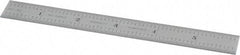 Starrett - 6" Long, 1/50, 1/10" Graduation, Rigid Spring Steel Rule - 6R Graduation Style, 3/4" Wide, Silver, Satin Chrome Finish - Industrial Tool & Supply