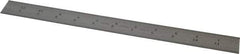 Starrett - 12" Long, 1/50, 1/10" Graduation, Rigid Spring Steel Rule - 6R Graduation Style, 1" Wide, Silver, Satin Chrome Finish - Industrial Tool & Supply