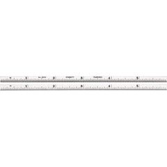 Starrett - 6" Long, 1/64, 1/32" Graduation, Rigid Spring Steel Rule - Industrial Tool & Supply