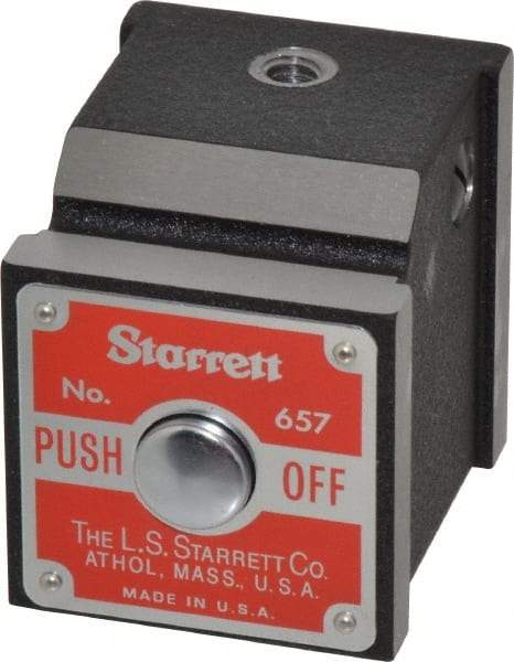 Starrett - 1-7/8" Long x 1-5/8" Wide x 1-15/16" High Magnetic Indicator Base with On/Off Switch - 9-1/2" Rod Length - Industrial Tool & Supply