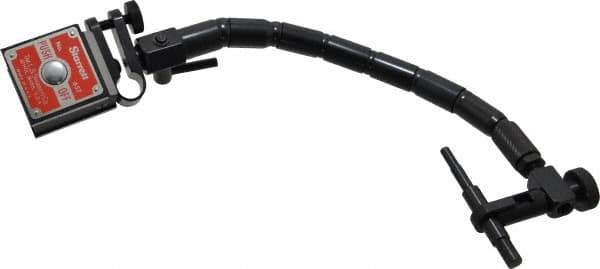 Starrett - 1-7/8" Long x 1" Wide x 1-15/16" High Magnetic Indicator Base with On/Off Switch - 3" Rod Length, Flexible Arm - Industrial Tool & Supply