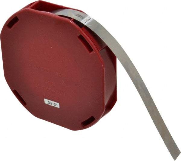 Starrett - 0.0015 Inch Thick x 7.62 m Long x 1/2 Inch Wide, Feeler Stock Roll - Tempered Steel - Industrial Tool & Supply