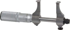Starrett - 1/2 to 1-1/2 Inch Inside Measurement, Satin Chrome Finish, Mechanical Groove Micrometer - 0.001 Inch Graduation, 0.0002 Inch Accuracy, 5/64 Inch Groove Depth, Friction Thimble, Includes Lock Screw - Industrial Tool & Supply