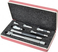 Starrett - 1-1/2 to 8 Inch Range, Satin Chrome Coated, Mechanical Inside Tubular Micrometer - 0.001 Inch Graduation, 0.0001 Inch Accuracy - Industrial Tool & Supply