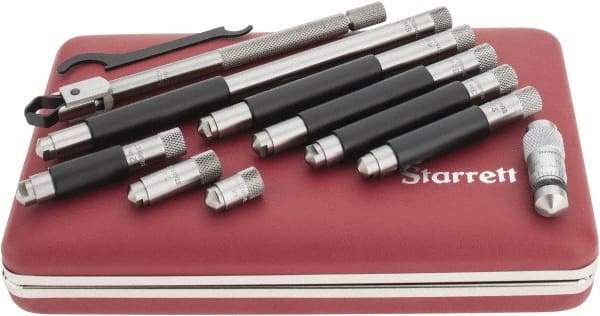 Starrett - 1-1/2 to 12 Inch Range, Satin Chrome Coated, Mechanical Inside Tubular Micrometer - 0.001 Inch Graduation, 0.0001 Inch Accuracy - Industrial Tool & Supply