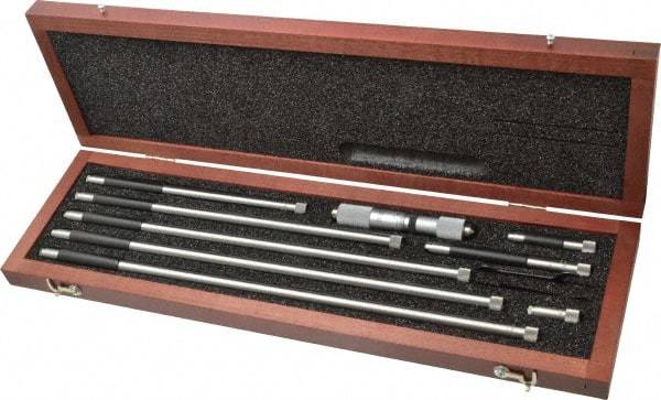 Starrett - 4 to 32 Inch Range, Satin Chrome Coated, Mechanical Inside Tubular Micrometer - 0.001 Inch Graduation, 0.0001 Inch Accuracy - Industrial Tool & Supply