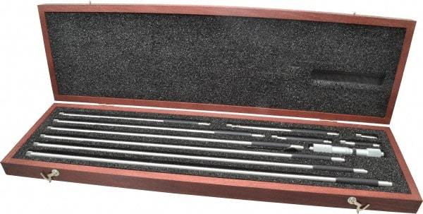 Starrett - 4 to 40 Inch Range, Satin Chrome Coated, Mechanical Inside Tubular Micrometer - 0.001 Inch Graduation, 0.0001 Inch Accuracy - Industrial Tool & Supply