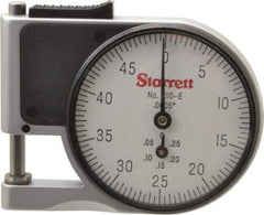 Starrett - 0 to 3/8 Inch Measurement, 0.0005 Inch Graduation, 1/2 Inch Throat Depth, Dial Thickness Gage - 1-5/8 Inch Dial Diameter - Industrial Tool & Supply
