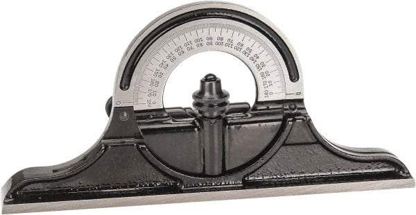 Starrett - 12 to 24 Inch Long Blade, Reversible Combination Square Protractor Head - Black Smooth Finish, Cast Iron - Industrial Tool & Supply