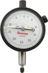 Starrett - 1/8" Range, 0-25-0 Dial Reading, 0.0005" Graduation Dial Drop Indicator - 2-1/4" Dial, 0.05" Range per Revolution, Revolution Counter - Industrial Tool & Supply
