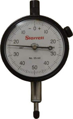Starrett - 1/4" Range, 0-50-0 Dial Reading, 0.001" Graduation Dial Drop Indicator - 2-1/4" Dial, 0.1" Range per Revolution, Revolution Counter - Industrial Tool & Supply