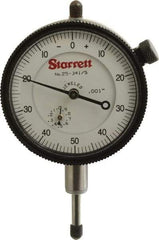 Starrett - 1/2" Range, 0-50-0 Dial Reading, 0.001" Graduation Dial Drop Indicator - 2-1/4" Dial, 0.1" Range per Revolution, Revolution Counter - Industrial Tool & Supply