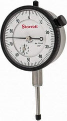 Starrett - 1" Range, 0-100 Dial Reading, 0.001" Graduation Dial Drop Indicator - 2-1/4" Dial, 0.1" Range per Revolution, Revolution Counter - Industrial Tool & Supply