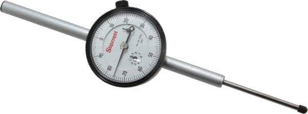 Starrett - 2" Range, 0-100 Dial Reading, 0.001" Graduation Dial Drop Indicator - 2-1/4" Dial, 0.1" Range per Revolution, Revolution Counter - Industrial Tool & Supply
