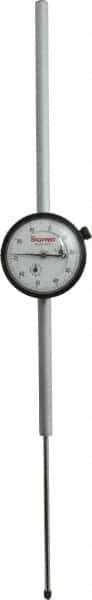 Starrett - 4" Range, 0-100 Dial Reading, 0.001" Graduation Dial Drop Indicator - 2-1/4" Dial, 0.1" Range per Revolution, Revolution Counter - Industrial Tool & Supply